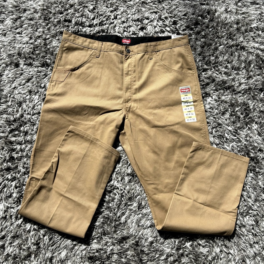 Wrangler Workwear Mens 40x32 Relaxed Fit Work Pant Khaki Tan 112337591 NWT